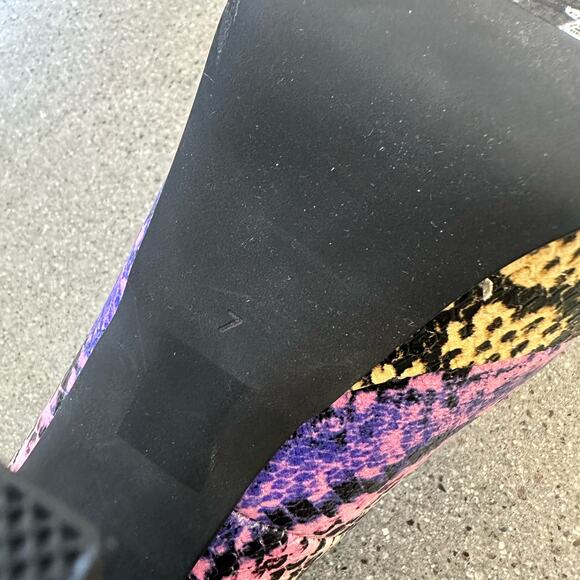 Jeffrey Campbell Okurr Purple Yellow Snake Combo Platform Pumps - Picture 8 of 9